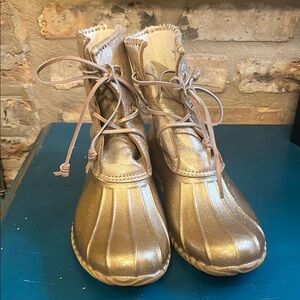Gold Glitter Jack Rogers Duck Boots